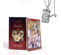 Of Sexual Magic Tarot Deck - 78 Cards Set - Size 12x7 cm Coated Paper - Simple Color Box Packaging - Perfect for Beginners - Includes Tarot Necklace