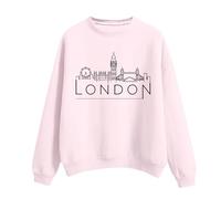 of The Day Sale Tunic Sweatshirt for Women UK Women's Solid Round Neck Long Sleeved LONDON Printed Hoodie Long Jumpers For Women Uk Plus Black of Friday Deals Women (Red, M)