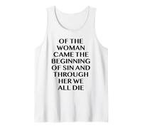 of The Woman Came The Beginning of Sin - Evil Gothic Quote Tank Top