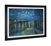 of Vincent Van Gogh Starry Night over the Rhone Art Framed Wall Art Print | Ready to Hang, Satin Fine Art Paper, Fade-Resistant Inks, Acrylic Glazing, Securely Packaged, Made in the UK
