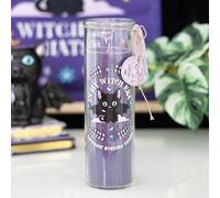 of Whiskers and Wings Lavender Tube Candle - Bat-Winged Black Cat Design, Calming Lavender Scent, Perfect for Cat-Loving Witches, 55-Hour Burn Time