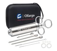 Ofargo Meat Injector, Meat Injectors for Smoking with 3 Marinade Injector Needles; Injector Marinades for Meats, Turkey, Brisket; 2-oz