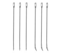 Ofargo Meat Trussing Needles, Roasting Trussing Needles for Lacing Roast Turkey, Chicken, Pork Skin, Whole Hog, Lamb, and Rotisserie Pig; 3pcs Curved Needles and 3pcs Straight Needles; 6pcs in ALL