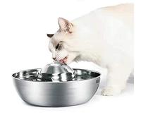 Ofat Home Cat Water Fountain Stainless Steel, Pet Drinking Fountain Dog Water Dispenser, 67oz / 2L Ultra-Quiet Automatic Cat Drinking Fountains for Cats, Small Dog