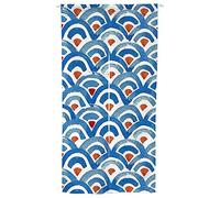 Ofat Home Design Japanese Doorway Curtain - Blue Scale Traditional Painting Red-Crowned Crane Naren 33.5"x 59" for Kitchen Bistro Partition Shading Home Decorative