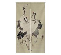 Ofat Home Japanese Noren Traditional Painting Flying Crane Doorway Curtain Tapestry, Wall Hanging for Kitchen Bathroom Bistro Partition Shading Bedroom Decoration, Customizable, 33.5X 59 in