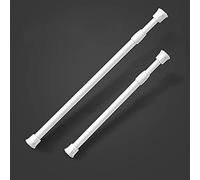 Ofat Home White High-Carbon Steel Extension Curtain Rod for Doorway Curtains and Norens, 50~90cm (Set of 2)