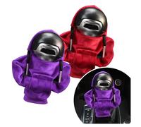 OFBAND 2PCS Gear Shift Knob Cover,Soft and Comfortable Hooded Shirt Car Shifter Knobs Cover,Universal Shift Cover Car Decor Accessories for Women or Man (Purple+Red)