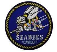 OFC-P United States Naval Construction Battalions Patch Seabees Veteran Embroidered Tactical Military Patches, Hook and Loop Fastener for Clothing & Backpacks