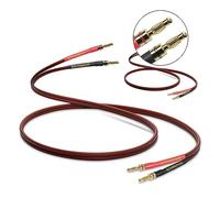 OFC Speaker Cable with Banana Plugs, 2 Pack 4.9ft/1.5m 14 Gauge HiFi Speaker Wire with Gold-Plated Plugs Cold Welding Oxygen Free Copper Wire Cable for Home Theater Hi-Fi Audio, Amp, Vintage Speakers
