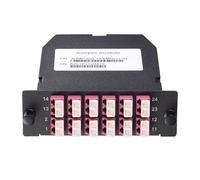 OFCN FHD MPO-LC Cassette, OM4 Multimode, Type A, 24 Fibers, 2 x MPO-12 (Male) to 12 x LC Duplex (Aqua), 0.35dB Max
