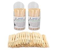 OFCOX Mini Bamboo Forks 3.5 inch, Cocktail Forks Appetizer Forks, Toothpicks for Appetizer, Disposable Wooden Wood Tiny Small Food Picks for Party Fruit Charcuterie Accessories. 200 PCS