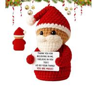 Ofcwoa Christmas Positive Crochet Doll, Cute Winter Holiday Decoration, Christmas Handmade Crochet Santa Claus with Card, for Family, Friends, Children, Men, Women, Girls, Teenagers