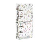 Ofcwoa Clear Notebook Binder - Refillable Planner Loose Leaf Cover with Closure Strap - M2.5 Budget Binder Rings - for Girls Teenagers Teens Home Office School Travel Diary