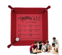 Ofcwoa Cube Throwing Bowl, Foldable Storage Box Made of PU Leather, Cube Tray with Engraved Game Rules, for Student Room, Game Evening, Game Room, Family Reunion and Holiday Party