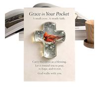 Ofcwoa Grace in Your Bag Acrylic Cross, 2D Acrylic Crucifix Keepsake, Small Christian Crucifix, for Easter, Adults, Family, Friends, Colleagues, Spiritual Seekers, Daily Devotional Meditation