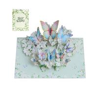 Ofcwoa Valentine's Day Cards for Children, 3D Romantic Butterflies Vintage Decorations, Pop-up Valentine's Day Card, Family, Wife, Mother, Sister, Daughter, Holiday, Engagement, Blessing Wishes