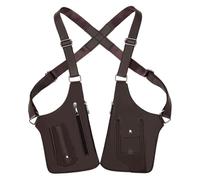 Ofcwoa Waterproof armpit bag, anti-theft bag with two straps, multiple pockets with adjustable armpit backpack for father, friend, car keys, travel, going out, passport, outdoor, brown, see