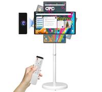 OFD 21.5" Portable TV with Wheels 1080P, 100% sRGB, 6GB RAM + 128GB Storage, RollingTV, Large Touchscreen Tablet with Base, 8MP Webcam, Operating System