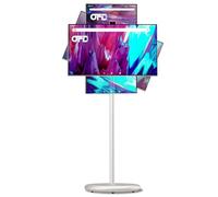 OFD 27 inch Smart Portable TV on Wheels,6GB RAM+128GB Storage,Swivel Rotation Touchscreen Monitor 100% sRGB Android 13 OS,Rolling TV with 8MP Webcam,Built in 9000mAh Battery,EDLA-Certified,Off White