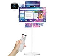 OFD 32 Inch Portable TV on Wheels FHD 1080P,Android15 OS|6GB RAM+128GB Storage|EDLA-Certified,Rolling TV Touchscreen Monitor,Built-in 9600mAh Battery|2K Webcam|Remote Control|Speaker,Fully Rotatable