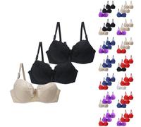 ofeirhz 3 Pack Bras for Women Sexy Floral Lace V Neck Bras Non Padded Bralette Comfort Everyday Bra-Underwear Comfort Classic Underwired Bra Seamless Sleeping Bra Vest Top for Ladies Girls
