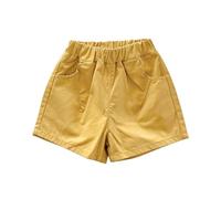 ofeirhz 4 Short Children's Shorts Boys and Girls Casual Overalls Baby Thin Wear Pants Solid Color Multi Color Multi Size Optional Flute Shorts (Yellow, 3-4 Years)