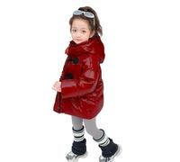 ofeirhz 4t Jacket Girls Puffer Jacket Down Hooded Winter Coats Kids Padded Warm Parka Coat Outerwear with Hood 12 Month Girl Winter Coat (Red, 12-18 Months)