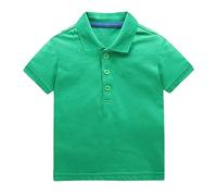 ofeirhz Boys Clothes Size 12 14 Children's T Shirt Short Sleeve Lapel Neck Solid Color Top Casual Going Out for 1 to 8 Years Muscle Boys (Green, 4-5 Years)