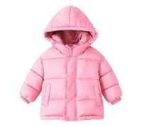 ofeirhz Boys Coat Children Coats Winter Puffer Set with Cute Hood and Matching Backpack Denim Jacket Girls Size 6 Puffer Coat (Pink, 18-24 Months)