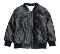 ofeirhz Boys Coats Size 14 Boy's Trendy Stand Collar PU Leather Spring Moto Jacket Black Boys Clothes Age 10 (Black, 11-12 Years)