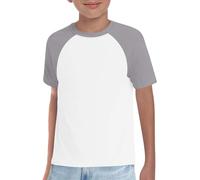 ofeirhz Boys Graphic Top Short Sleeved Boys and Girls Summer Thin Baby Summer Clothes Boy Shorts Color Matching Pure Cotton Home Clothes Boy Top Hats (Grey, 6-7 Years)