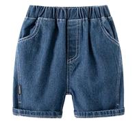 ofeirhz Boys Knit Shorts 8 Toddler Boys Five Minute Chinese Pants Baby Arc Splicing Shorts Girls Compression Short (Blue, 12-18 Months)