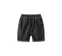 ofeirhz Boys Knit Shorts 8 Toddler Boys Five Minute Chinese Pants Baby Arc Splicing Shorts Girls Compression Short (Black, 4-5 Years)