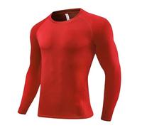 ofeirhz Boys Long Sleeve T Shirts Quick Drying Clothing Comfortable and Stylish Training Clothes for Spring Summer and Autumn Toddler High Tops Boys (Red, 9-10 Years)