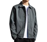 ofeirhz Men'S Jackets Lightweight & Breathable Casual Smart Jacket Spring Windbreaker Bomber Jackets Long Sleeve Thin Trucker Jacket Button Down Oversized Outerwear For Travel M-5Xl