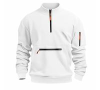 ofeirhz Mens Sweatshirts Long Sleeve Pullover Jumper Quarter Zip Stand Collar Sweatshirt Warm Up Autumn Winter Coats Elasticated Cuffs & Kangaroo Pocket Sweater Casual Smart Oversized Outerwear S-5Xl