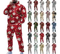 ofeirhz Mens Tracksuit Christmas Jogging Suit Men'S Set Funny Christmas Tracksuit 2-Piece Funny Reindeer Santa Leisure Suit Hoodie And Jogging Bottoms Xmas Graphic Sweatsuit Set Ugly Outfit