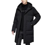 ofeirhz Mens Warm Outerwear Storm Cuffs Zip Chest Pocket Inner Pocket Solid Color Thick Warm Puffer Jacket Hooded Puffer Jacket Mens Mens Padded Winter Coat Zipped Hooded Puffer Double Layer Jacket