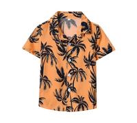 ofeirhz Toddler Boys Undershirt Boys Lapel Botanical Print Single Breasted Cardigan Beach Shirt Boy Top Undershirts (C, 9-12 Months)