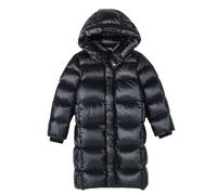 ofeirhz Youth Girls Coat Children's Winter Down Jacket Korean Style Mid Length Thickened Coat for Middle and Large Children Boys and Girls School Girl Costume Jacket (Black, 15-16 Years)