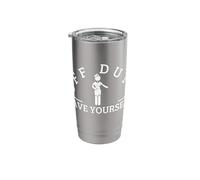 Off Duty Save Yourself Sarcastic Cabin Crew Flight Attendant Stainless Steel Insulated Tumbler
