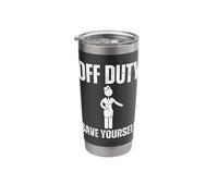 Off Duty Save Yourself Sarcastic Cabin Crew Flight Attendant Stainless Steel Insulated Tumbler