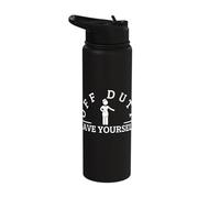 Off Duty Save Yourself Sarcastic Cabin Crew Flight Attendant Stainless Steel Insulated Water Bottle