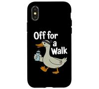 Off For A Walk Duck Exercise Walking Humor Goose Case for iPhone X/XS