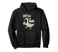 Off For A Walk Duck Exercise Walking Humor Goose Pullover Hoodie