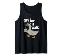 Off for A Walk Duck Exercise Walking Humor Goose Tank Top
