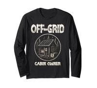 Off-Grid Cabin Owner Nature Lover Forest Cottage Solar Power Long Sleeve T-Shirt