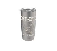 Off-Grid Cabin Owner Nature Lover Forest Cottage Solar Power Stainless Steel Insulated Tumbler