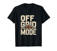 Off Grid Mode Cabin Camping Wilderness Adventure Design T-Shirt
